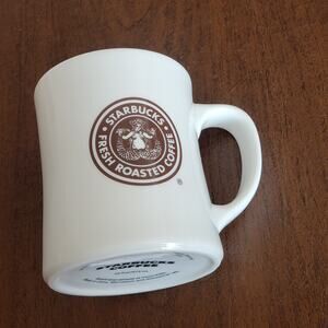Starbucks 2008 "FRESH ROASTED COFFEE" 16oz Mug Brown & Green Mermaid Logo
